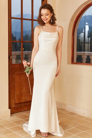 Spaghetti Blanc Sangles Simple Robe de Mariée